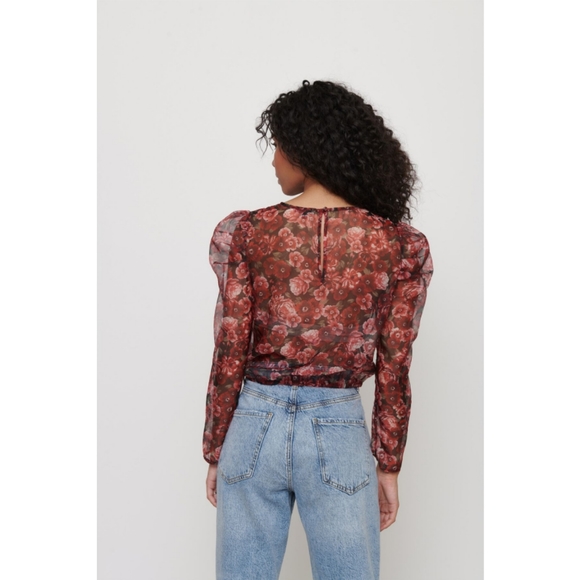 Dynamite Floral Printed Puff Sleeve Blouse - Picture 3 of 4